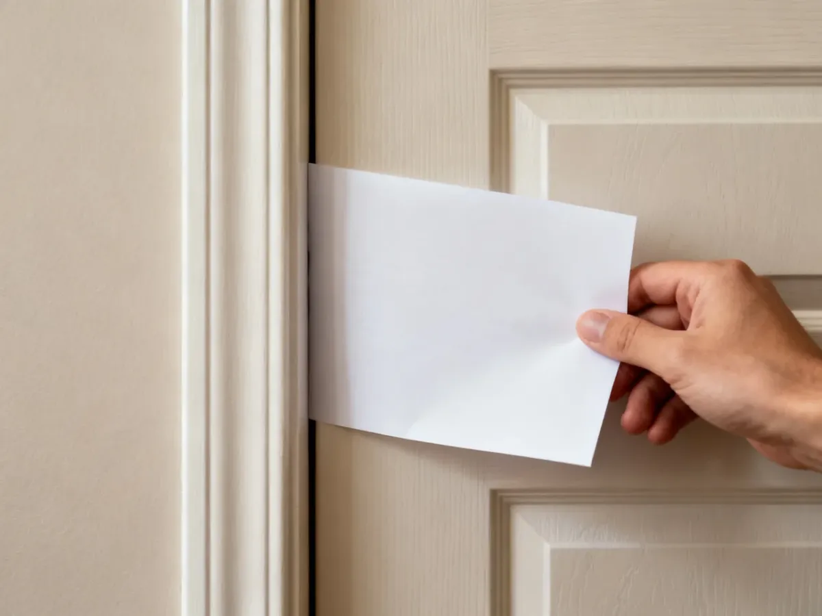 Test docisku drzwi za pomocą kartki papieru
