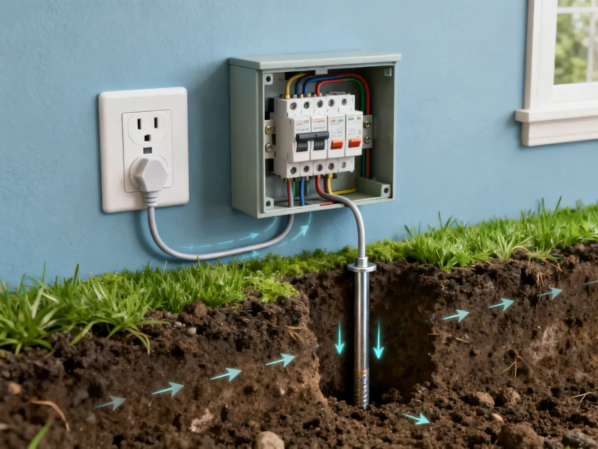 Schemat uziemienia ochronnego w domowej instalacji elektrycznej